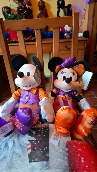 Pareja Peluches Mickey Minnie Halloween Disney