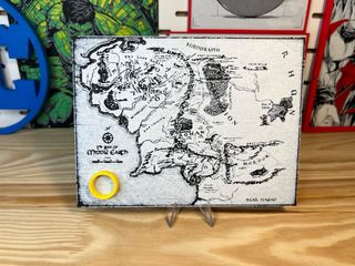 Lámina 3D Mapa Tierra Media Señor de los Anillos