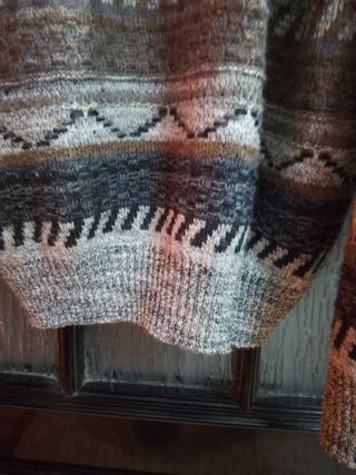 Cardigan vintage maglia jacquard maglione Large