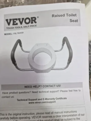 Asiento de baño elevador para ancianos vevor