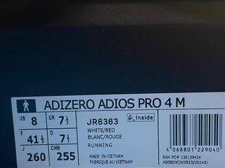 Adidas Adizero Adios Pro 4 Talla 41