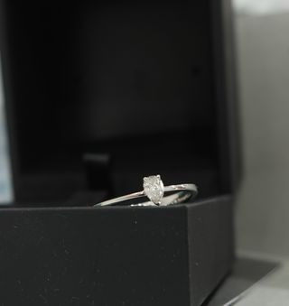 Anillo Oro Blanco 18k Diamante 0.18ct