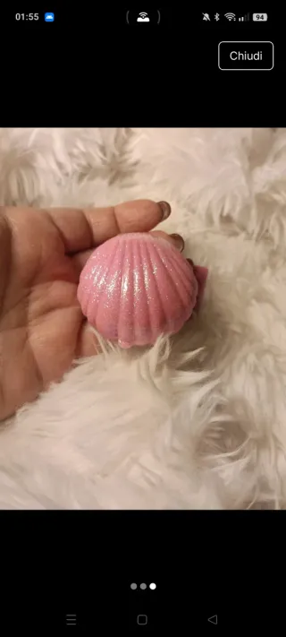 Set 2 lucidalabbra conchiglia fragola e pesca