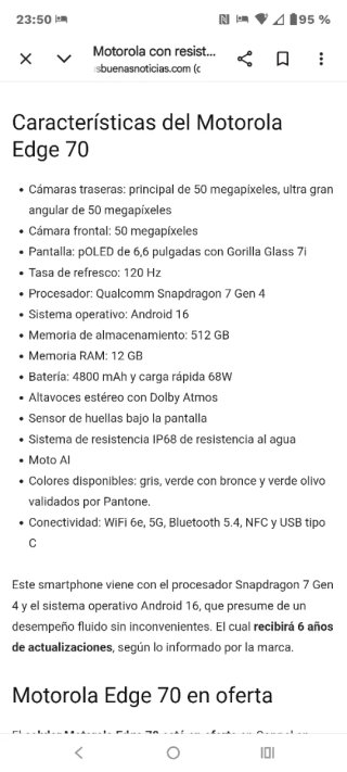 Motorola Edge 70 Verde nuevo sin abrir