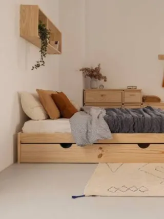 Cama individual Montessori (marca Lufe)con cajones