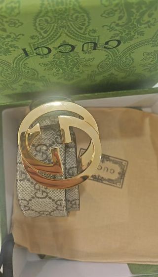 Cinturón Gucci GG Beige Dorado