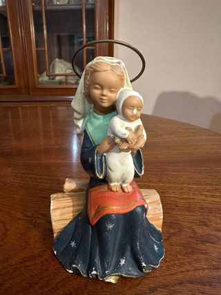 Figura Virgen María y Niño Jesús