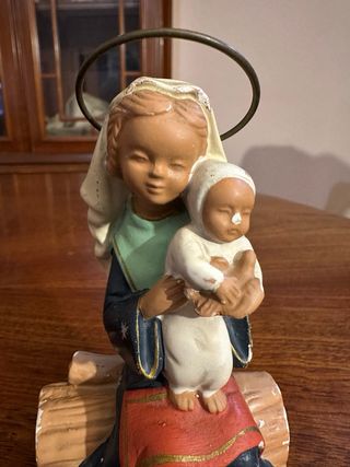 Figura Virgen María y Niño Jesús