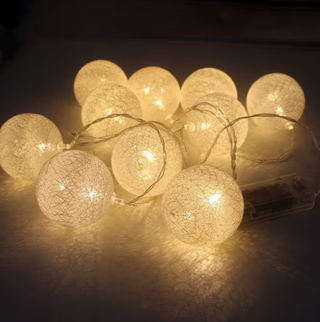 Luces bola LED blanco cálido a pilas (10 bolas)