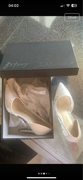 Scarpe da cerimonia avorio con cristalli