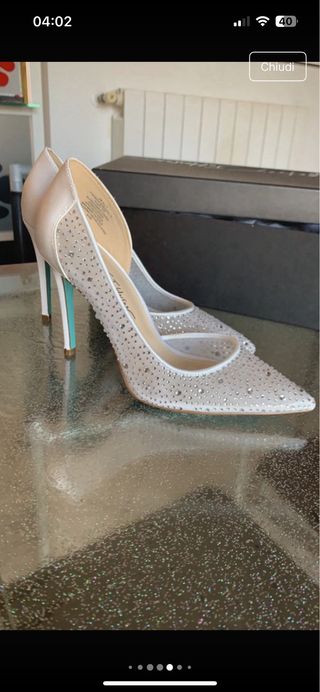 Scarpe da cerimonia avorio con cristalli