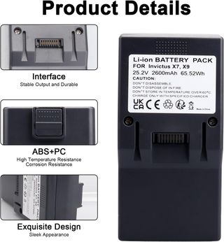 MXJFYY batería 25.2V 2600mAh Invictus X7 - X9