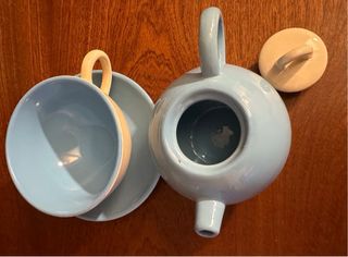 Juego Tetera Taza y Plato Cerámica