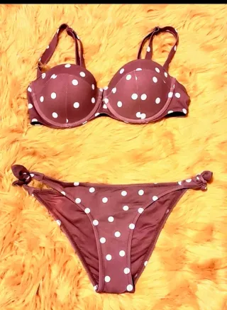 Bikini lunares marrón Talla L