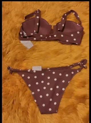 Bikini lunares marrón Talla L