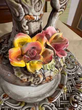 Aguamanil con plato cerámica Capodimonte