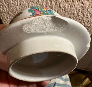 Jarrón de cerámica china decorado