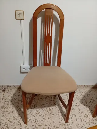 2 Sillas Salón Madera Tapizadas Beige