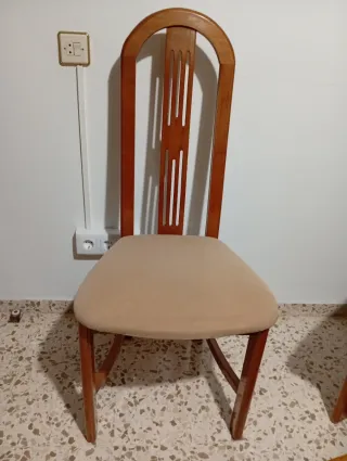 2 Sillas Salón Madera Tapizadas Beige