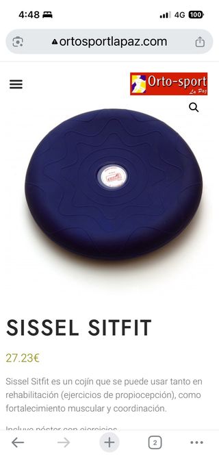 Cojín de equilibrio Sissel Sitfit – propiocepción