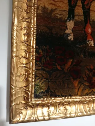 Cuadro de terciopelo con caballos