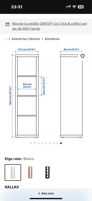 Estantería Kallax Ikea Blanca