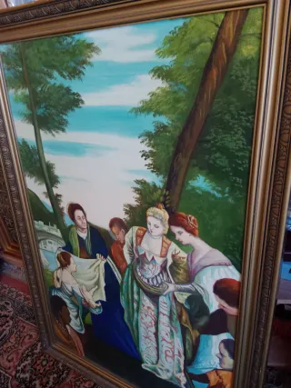 Cuadro Óleo Antiguo Moisés Gran Formato