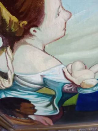 Cuadro Óleo Antiguo Moisés Gran Formato