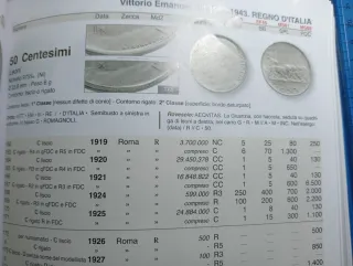 Moneta Regno Italia 50 Centesimi 1925