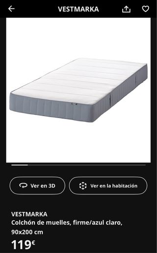 Cama Ikea Tarva 90x200cm Pino