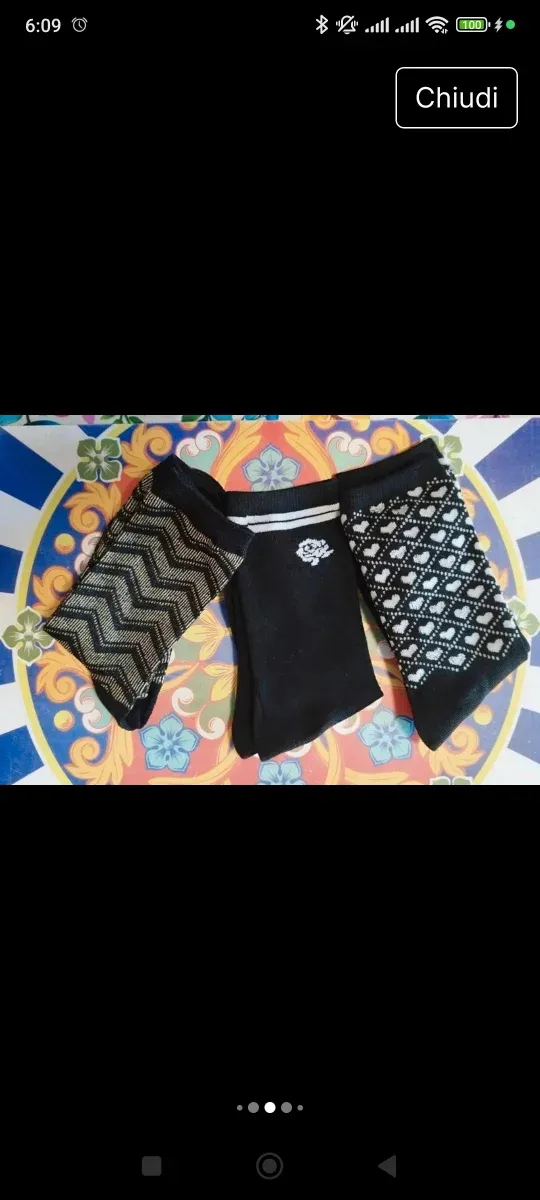 Tris gambaletti neri Goldenpoint