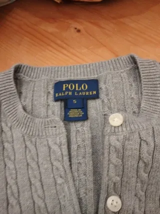 Cardigan Ralph Lauren bambina grigio