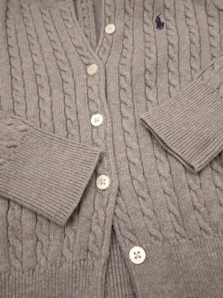 Cardigan Ralph Lauren bambina grigio
