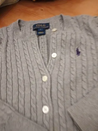 Cardigan Ralph Lauren bambina grigio