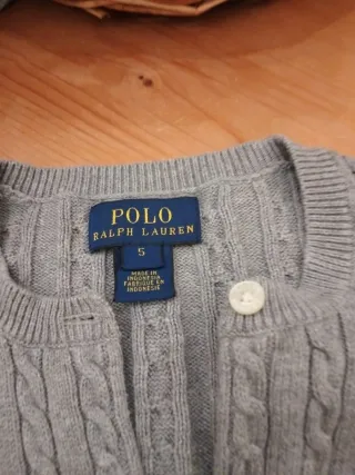 Cardigan Ralph Lauren bambina grigio