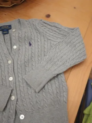 Cardigan Ralph Lauren bambina grigio