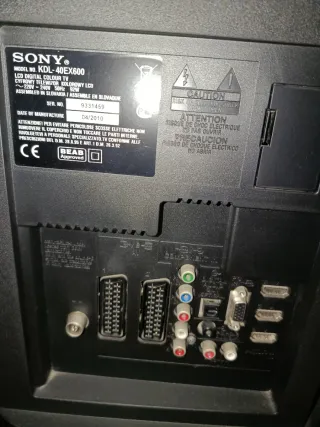 TV Sony Bravia 40" Negra, modelo KDL-40EX600