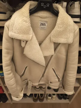 Chaqueta Zara Invierno Crema Talla M