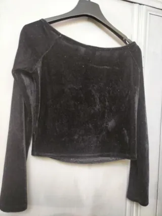 Top donna nero in velluto