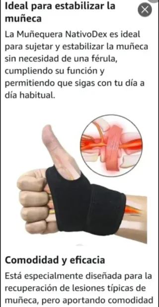 Muñequera Neopreno, ajustable y transpirable