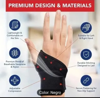 Muñequera Neopreno, ajustable y transpirable