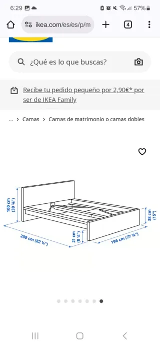Cama completa: somier, colchón y base