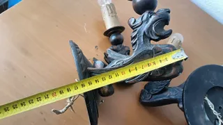 Antiguos apliques de pared de madera