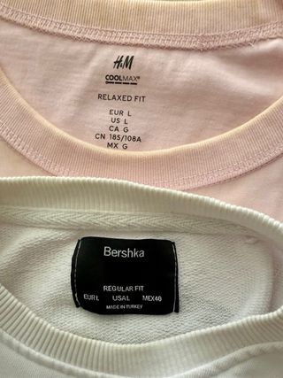 Pack 2 Camisetas Oversize L H&M + Bershka