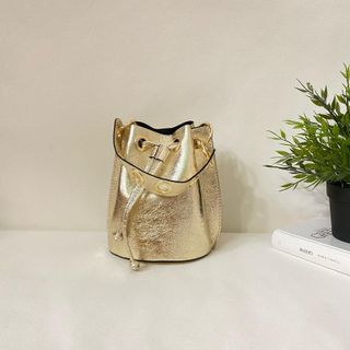 Bolso piel auténtica mujer dorado 0811