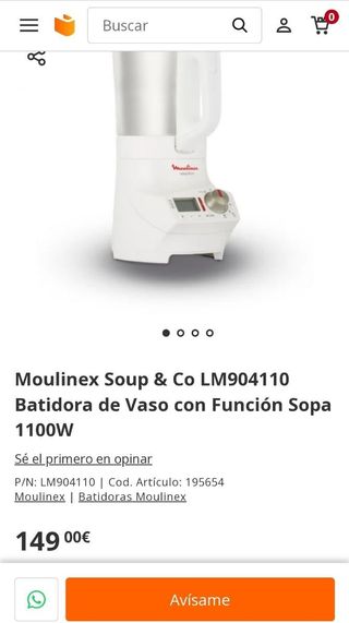 Moulinex LM904110 Soup&Co - Batidora 1100W