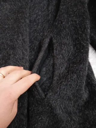 Cappotto lana mohair nero