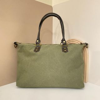 Bolso Lona Grande Asas Piel Auténtica 0901