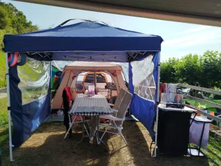 Carpa Plegable Azul y Transparente