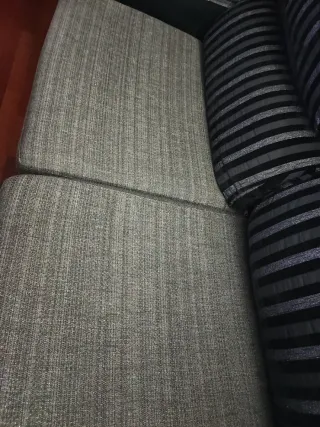 Sofá modular tela gris y negro